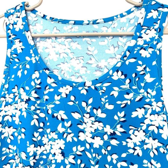 DRAPER JAMES Sleeveless Floral Print Shift Dress Ruffle Hem NWOT Size S / M - Picture 2 of 6